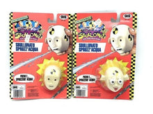 Carica l'immagine nel visualizzatore di Gallery, Tyco Incredible Test Dummies Water Head squeeze toys set of 2 front view sealed packaging
