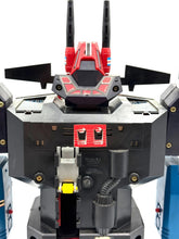 Load image into Gallery viewer, Detail view of the robot figure showing antenna and mechanical parts.
