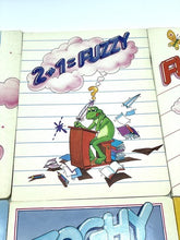 Carica l'immagine nel visualizzatore di Gallery, Detail close-up of a notebook cover with a floral design and cartoon elements.
