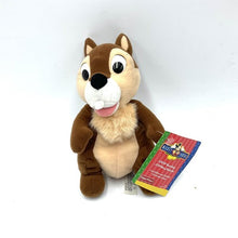 Load image into Gallery viewer, Vintage Disney plush Chip front view, smiling face, holding tag.
