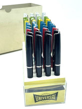 Carica l'immagine nel visualizzatore di Gallery, Side view of the storage box containing a variety of colored pens.
