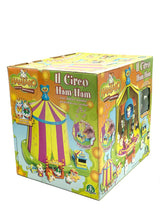 Carica l'immagine nel visualizzatore di Gallery, Hamtaro Circus set packaging highlighting the carnival tent and interactive elements.
