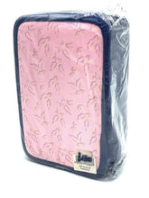 Carica l'immagine nel visualizzatore di Gallery, Front view of the pink and blue bag featuring an illustrated design and tag attached.
