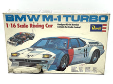 Load image into Gallery viewer, Front view of vintage Revell H-8203 BMW M1 Turbo radio-controlled car in original packaging


