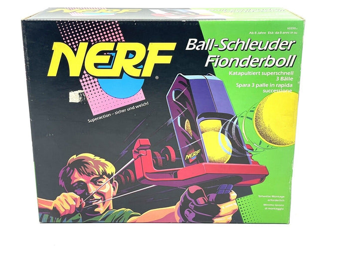 Nerf Slingshot 1991 Kenner Black Red W/ 3 Yellow Ballistic New Old Stock# BU