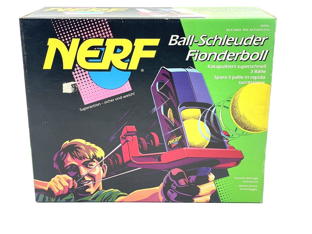 Nerf Slingshot 1991 Kenner Black Red W/ 3 Yellow Ballistic New Old Stock# BU