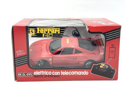 Vintage Ferrari F40 reel controlled car in original packaging

