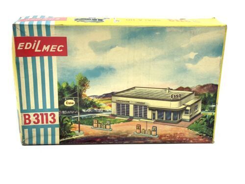 MODELLISMO COSTRUIRE EDILMEC 3113 1960s STAZIONE ESSO DIORAMA H0 NUOVO!!# BB
