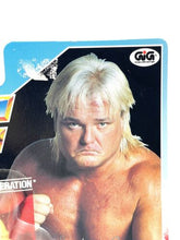 Load image into Gallery viewer, Close-up detail of WWF Hasbro GREG VALENTINE action figure headshot showing facial features.
