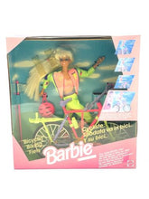 Load image into Gallery viewer, Mattel Barbie Bicyclin packaging front view showcasing vibrant colors and vintage design.
