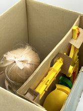 Load image into Gallery viewer, Detail close-up of toy accessories for the Mattel Tippee Toes playset.
