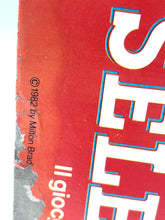 Load image into Gallery viewer, Milton Bradley 1982 MB BOARD GAME SELECTOR 6 close-up of the box edge displaying game title and text details.
