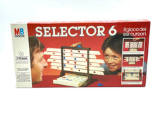 Load image into Gallery viewer, Milton Bradley 1982 MB BOARD GAME SELECTOR 6 packaging view featuring game title and player images.
