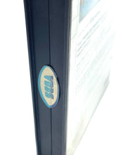 Load image into Gallery viewer, Close-up detail of the SEGA MASTER SYSTEM RESCUE MISSION logo in an oval shape.
