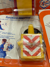 Load image into Gallery viewer, FURGA 1976 Furga OK MIKE Accessories set packaging view of yellow and black toy with warning sign.
