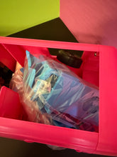 Carica l'immagine nel visualizzatore di Gallery, Barbie Hot Rockin’ Van Rock Mobile close-up of plastic items in colorful packaging.
