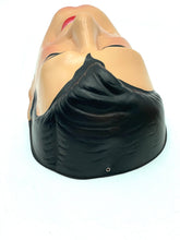 Load image into Gallery viewer, Front view of a black and tan head figurine with distinct facial features
