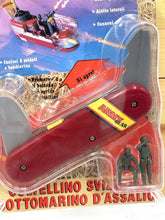 Carica l'immagine nel visualizzatore di Gallery, Back view of Galoob packaging with instructional graphics and various poses of the toy airplane in yellow and black.
