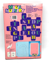 Load image into Gallery viewer, Back view of the toy packaging featuring text description and colorful letters.
