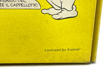 Load image into Gallery viewer, Detail of the yellow box corner showing text label and illustration.
