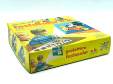 Load image into Gallery viewer, Side view of KENNER GIVE A SHOW PROJECTOR box with visible game components.

