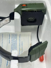 Load image into Gallery viewer, Fisher Price Sonic Rangers Radio Headset close-up of green device with button and cable.
