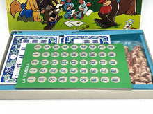 Load image into Gallery viewer, Detail close-up of Loopy de Loop board game components including tokens and cards.
