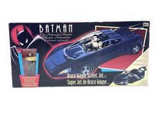 Load image into Gallery viewer, Kenner Batman vehicle toy packaging featuring blue, red, and black colors.
