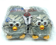 Load image into Gallery viewer, Front view of grey penguin slippers with googly eyes and soft texture.
