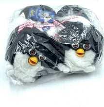 Load image into Gallery viewer, Vintage Furby Slippers packaging featuring black and white penguin plush toys.

