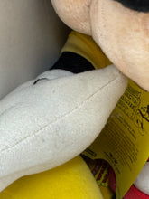 Load image into Gallery viewer, Close-up of Mickey Mouse plush arm featuring soft fabric and gloved hand.
