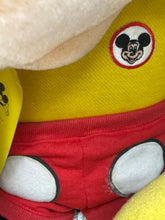 Load image into Gallery viewer, Talking Mickey Mouse plush torso detail with red and yellow colors.
