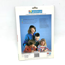 Load image into Gallery viewer, 1988 questron electronic learning wand packaging back view showing instructions and family photo
