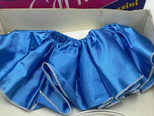 Carica l'immagine nel visualizzatore di Gallery, Close-up of blue fabric with ruffled edge on a solid background
