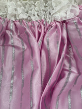 Carica l'immagine nel visualizzatore di Gallery, Ferrari Mazzini Costume Barbie detail of pink fabric with white lace trim

