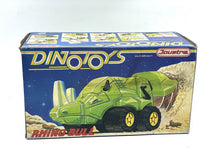 Load image into Gallery viewer, Joustra DinoToys Rhino Bull Dump Truck packaging front view with illustrated design.
