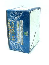 Load image into Gallery viewer, Side view of the Cavalieri dello Zodiaco box showcasing a plain design in blue and white.
