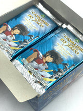 Load image into Gallery viewer, Packaging of card game packs featuring illustrated characters in blue, white, and black.
