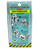 Load image into Gallery viewer, Transformers G1 Inferno packaging displaying blue, red, and yellow colors with instruction graphics.
