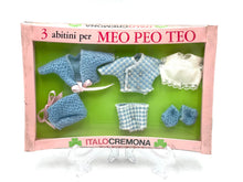 Load image into Gallery viewer, Italocremona vintage dress set packaging featuring five pieces in blue, white, pink, and green.
