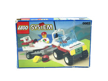 Carica l'immagine nel visualizzatore di Gallery, LEGO System 6663 Wave rebel set packaging view featuring blue, red, and white colors.

