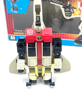 Load image into Gallery viewer, Transformers Silverbolt robot mode front view with articulated limbs and decorative stickers.
