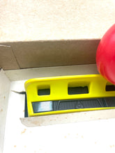 Load image into Gallery viewer, Detail shot of a yellow level tool with black markings.

