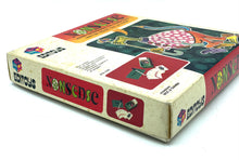 Load image into Gallery viewer, Vintage 70's Editoys Nonsense board game side view showcasing colorful graphics.

