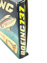 Load image into Gallery viewer, Mettoy Boeing 737 model wing detail close-up with text details.
