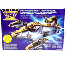 Load image into Gallery viewer, Front view of the Captain Simian Primate Avenger spaceship in new packaging.
