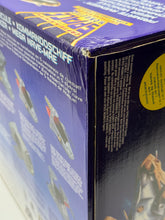 Load image into Gallery viewer, Front view of the boxed Primate Avenger vehicle from Space Monkeys.
