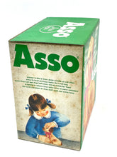 Load image into Gallery viewer, Sebino Asso toy box with vintage girl illustration and brand name.
