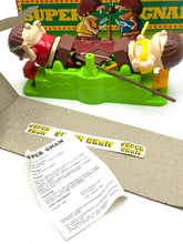 Load image into Gallery viewer, Detail view of Bandai Vintage Super Gnam game components including game pieces and instruction sheet.
