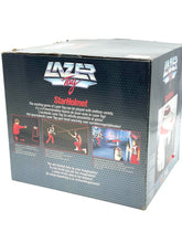 Load image into Gallery viewer, Mattel Lazer Tag Star Helmet packaging side view showing game description and product images.
